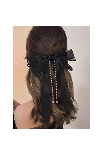 Pursehuit Φιόγκος μαλλιών, μαύρος, με πέρλες, Avia C11