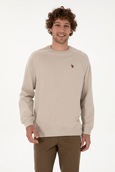 U.S. Polo Assn. Erkek Regular Fit Bisiklet Yaka Taş İnce Basic Sweatshirt 50313752-VR049