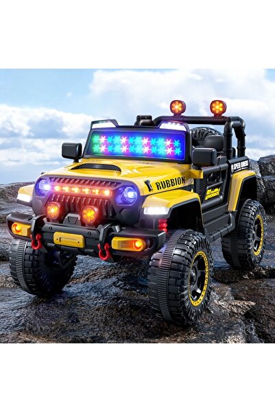 Flippy Off-Road Electric Ride-On Car for Kids, Bluetooth, Remote Control, 12V 7Ah, 120x63x68cm, Yell