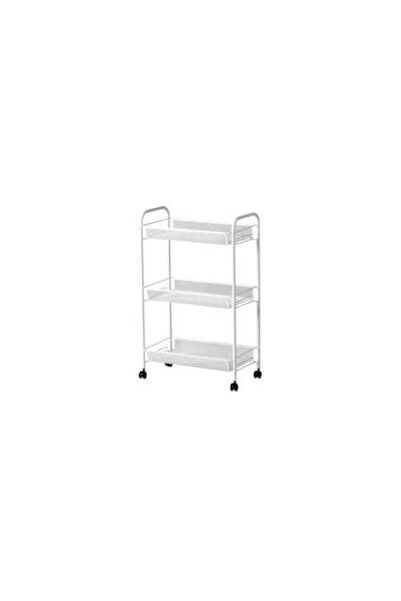 OneLash Carucior pentru diverse, cu rotile, culoare alb, 3 polite, otel, 26x4...