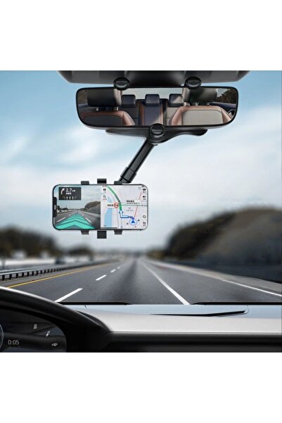 Flippy car mirror-mount Y611, 360° rotatable, retractable, universal, Black