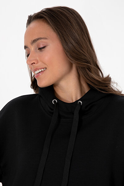 U.S. Polo Assn. Women's Black Modal Blend Hooded Sweatshirt 50313561-Vr046