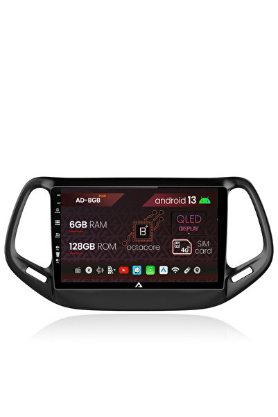 AutoDrop Navigatie Jeep Compass (2016+), Android 13, B-Octa / 6GB + 128GB, 10.1"