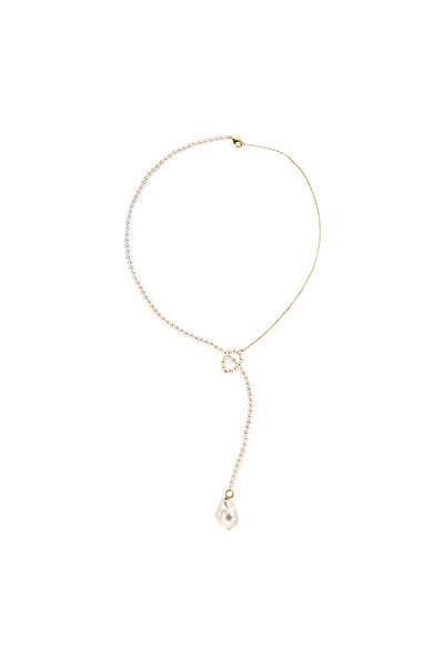 ohmygod jewelry 925 Argint Colier din argint placat cu aur galben si perle de cultura – Arina