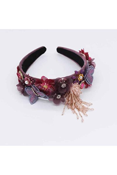 Pursehuit Bentiță mov, cu fluturi și flori, Majlene C1