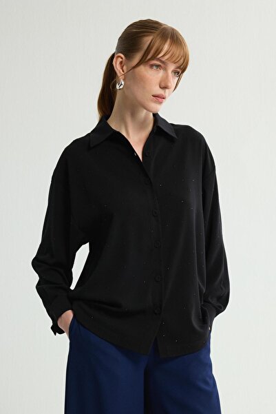 Love My Body Taş Detaylı Gömlek