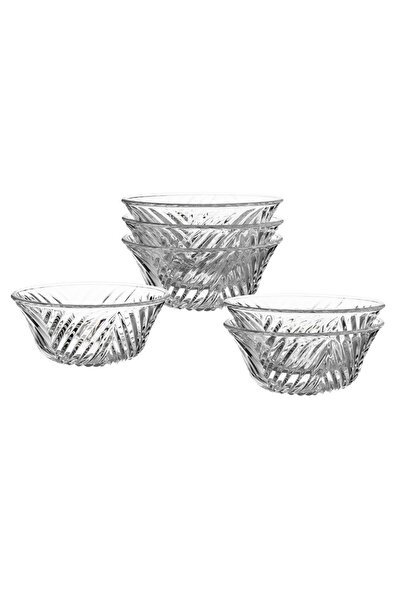 ORIAN 6-piece Japanese glass yogurt set, striped