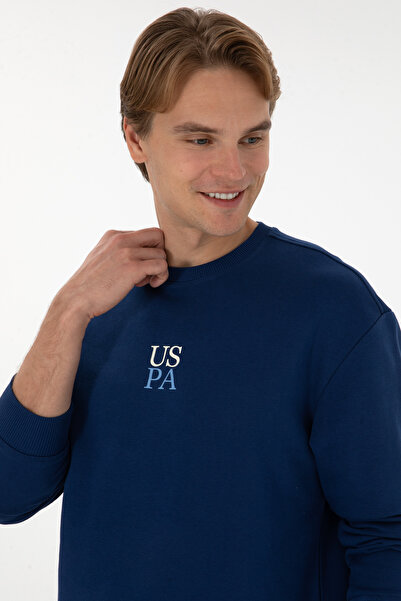 U.S. Polo Assn. Erkek Bisiklet Yaka Comfort Fit İndigo Basic Sweatshirt 50313760-VR028