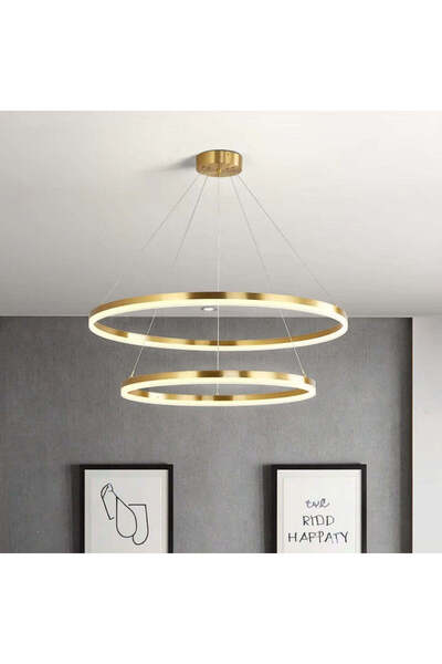 Alista Home LED pendant chandelier with remote control CHRISTINE, 69 W, 2 Circles, Cold/Warm/Neutral light, Dimmable,