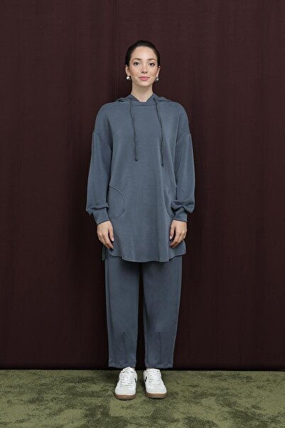 Puane Women's 14306 Hooded Trouser Suit with Embellished Back