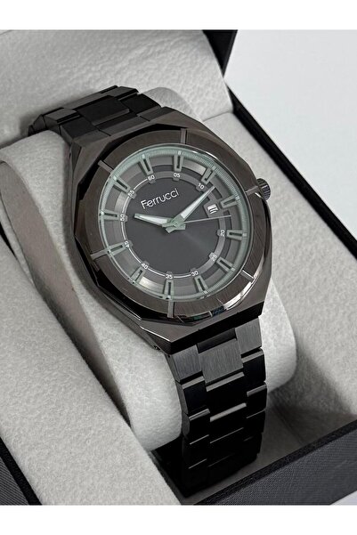 Ferrucci ERKEK KOL SAATİ METAL KASA - METAL KORDON 3 ATM SUYA DAYANIKLI
