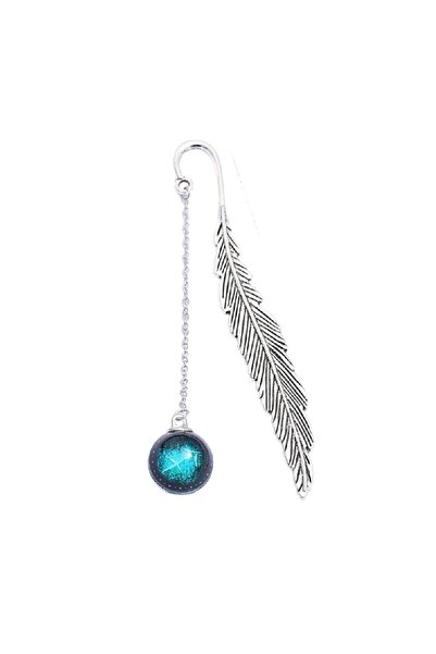 Toirxarn semn de carte, aliaj/sticlă, argintiu/albastru, 11,5 cm