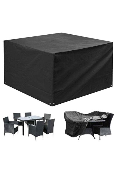 Generic غطاء أثاث الفناء المقاوم للماء باللون الأسود 200 × 160 × 70 سم