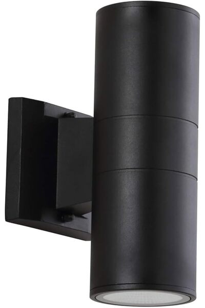 GLOWARE Outdoor LED Wall Light, Up/Down 2x10W, IP65 Waterproof, Black, Daylight, GLO-WLC2X10DL