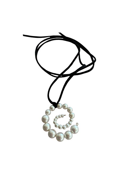 ohmygod jewelry 925 Argint Colier tip choker din argint 925 cu perle și șnur – Azul