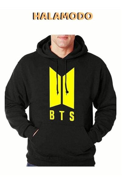 HALAMODO Casual BTS Printed Long Sleeve Round Collar Hoodie Top
