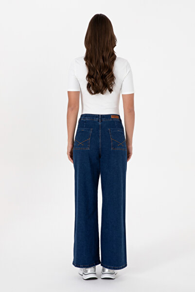 U.S. Polo Assn. Kadın Mavi Flaire High Waist Fit Jean Pantolon 50316581-DN0022