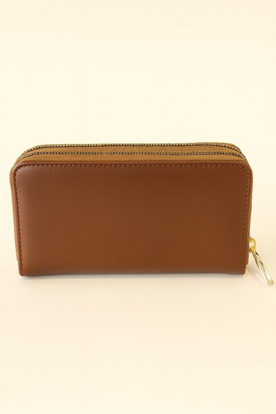 HAKKE Large Double Zipper Printed Wallet