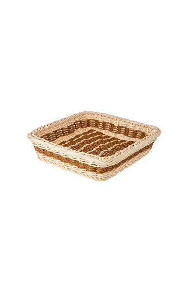 ORIAN Brown and beige plastic mesh bread basket