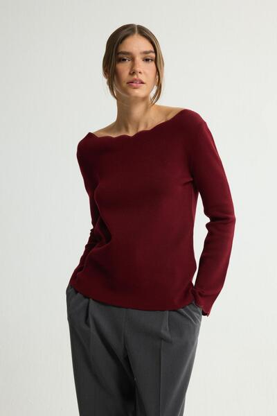 Love My Body Kolları Ve Yakası Detaylı Triko