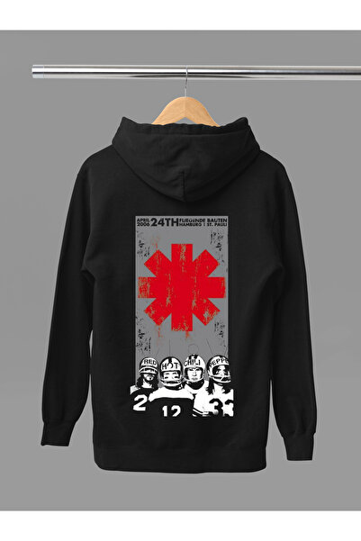 MAGORS Hanorac rock cu glugă, cu mânecă lungă, din bumbac, cu imprimeu RED HO...