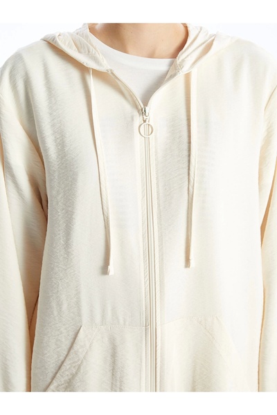 LC Waikiki LCWAIKIKI Classic Bej Kapüşonlu Kadın Tunik