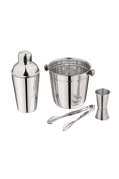 Kinghoff KH 1706 shaker set with ice maker, 4 parts, Measuring cup, Tongs, Stainless steel