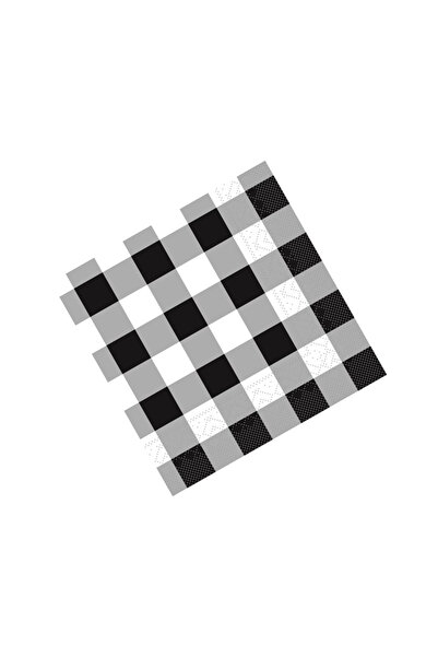 Mank Șervețele de masă - Tissue Karo (carouri negre) / 25 x 25 cm / 250 buc