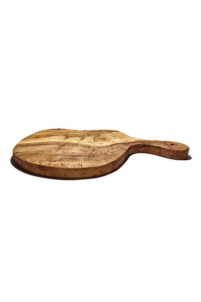 OEM Rustic Olive Wood Kitchen Cutting Board, Oval, Asymmetric, Castilia XXL, 45x26x2 cm