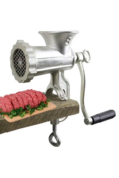 rexa مفرمة لحم يدوية من الحديد الزهر مع مشبك طاولة فولاذي، مفرمة لحم وصانعة سجق للحوم البقر
