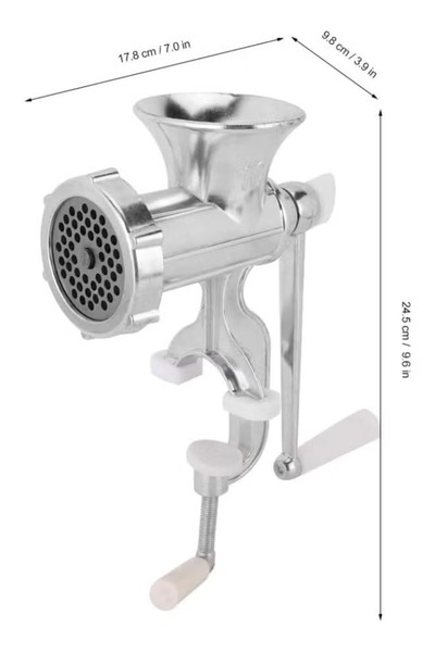 rexa مفرمة لحم يدوية من الحديد الزهر مع مشبك طاولة فولاذي، مفرمة لحم وصانعة سجق للحوم البقر