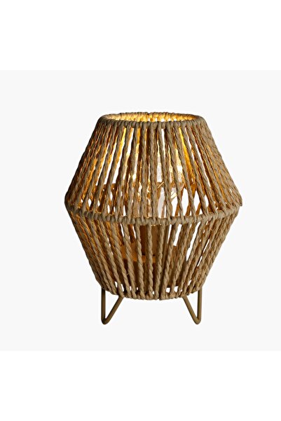 Generic مصباح طاولة Averil Paper Rope LED يعمل بالبطارية - 19 سم