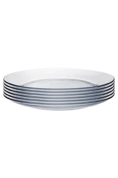 ORIAN Luminarc 6-piece clear glass plate set, size 24 cm