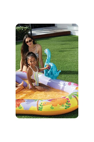 Intex Intex play center, made of vinyl, with dinosaurs, inflatable slide, water fountain,...