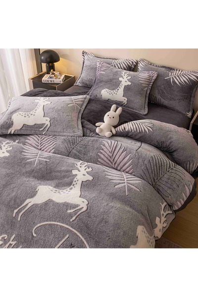 CHIRASO CHIRASO, COCOLINO Linen, ELASTIC Fitted Sheet compatible 140, 160 and 180x200 Duvet Cover 2 Sides Pillowcase