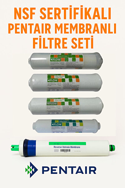 AQUA BELLA Purefer Su Arıtma Filtresi 5'li Pentair Membranlı USA Filtre Seti