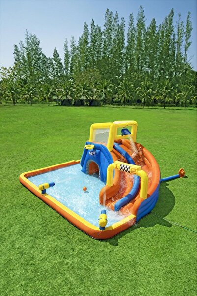 BESTWAY Bestway children's play center, made of PVC, inflatable, high slide, squirt gun...