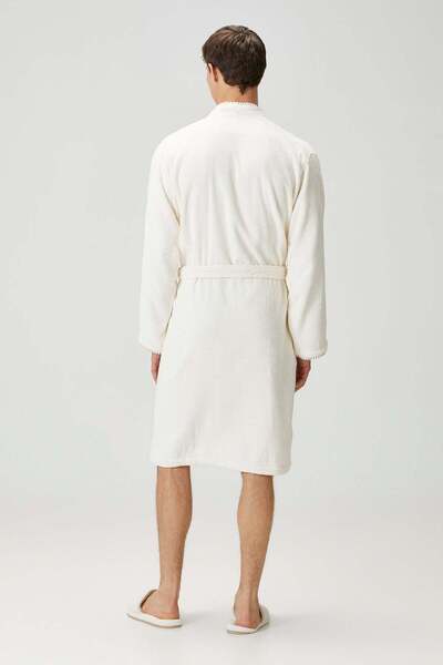 İrya Ανδρικό μπουρνούζι Shadow 100% βαμβάκι εκρού