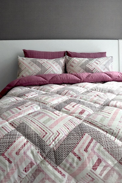 Alla Turca Double Size 4 Pillowcases with Elastic Sheets Double-Sided Sleeping Set-Nova Gülkurusu