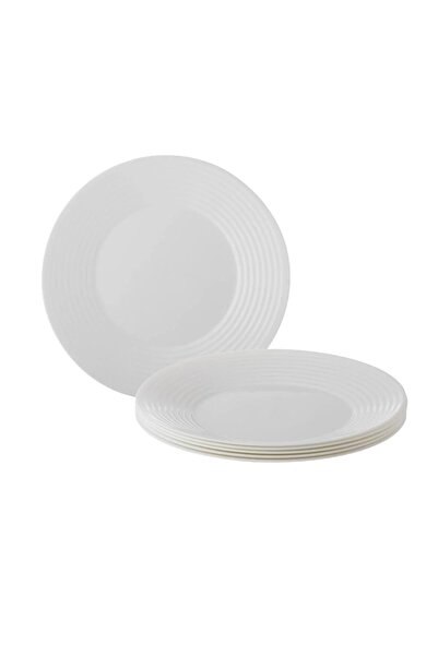 ORIAN Arcopal white round flat dinner plate, size 26 cm, 6 pieces