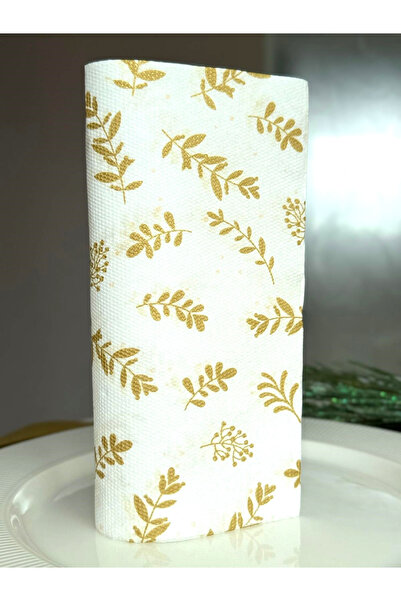 Mank Șervețele de masă festive Softpoint - Golden Leaves / 38 x 38 cm / 20 buc