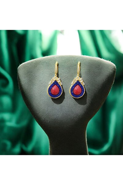 EFEVOS Mercan ve Firuze Doğaltaşlı Küpe