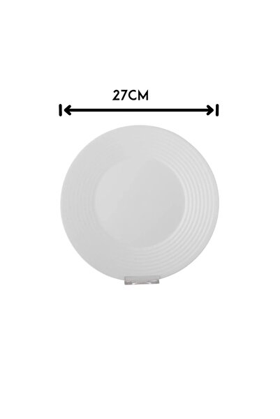 ORIAN Arcopal white round flat dinner plate, size 26 cm, 6 pieces
