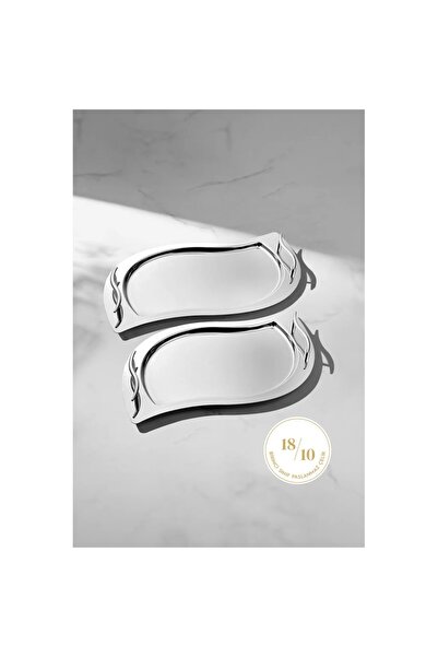 Nehir 2-Piece Silver Lalezar Tray Set