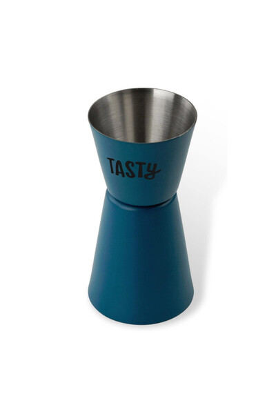 Tasty 678415 Double Cocktail Measuring Cup, 9x4.5 cm, 50 ml, Stainless Steel, Blue
