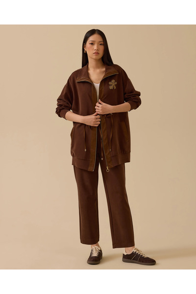 SEÇİL High Waist Ankle Length Lace-Up Trousers