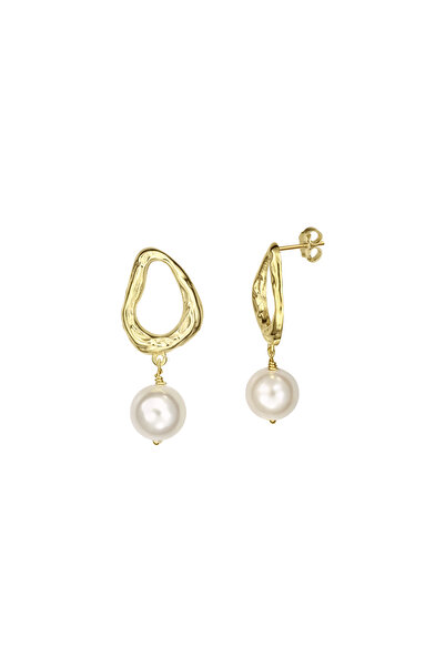 ohmygod jewelry 925 argint Cercei din argint placat cu aur galben si perla - Olympia