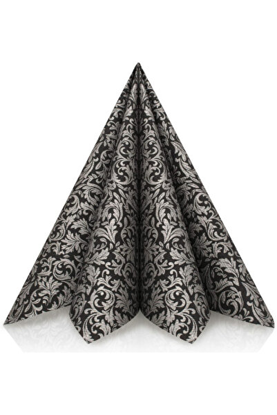 Mank Șervețele de masă festive Linclass - Ornamente (negru-argintiu) / 40 x 4...