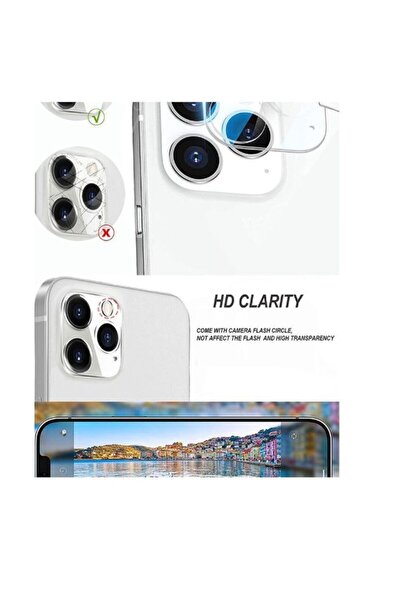 Gtech Set of 3 3D camera protectors and 3 screen protectors for Apple iPhone 15 Plus, Clear