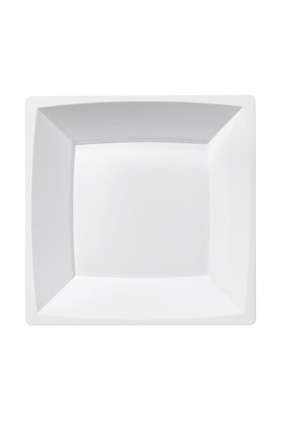 Mank Set farfurii adânci de unică folosință MILAN din plastic alb / 17,2 x 17...